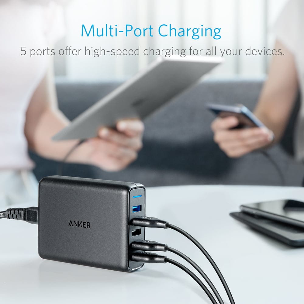 Anker PowerPort Speed 5 Universel Sort Vekselstrøm Indendørs - Billede 4