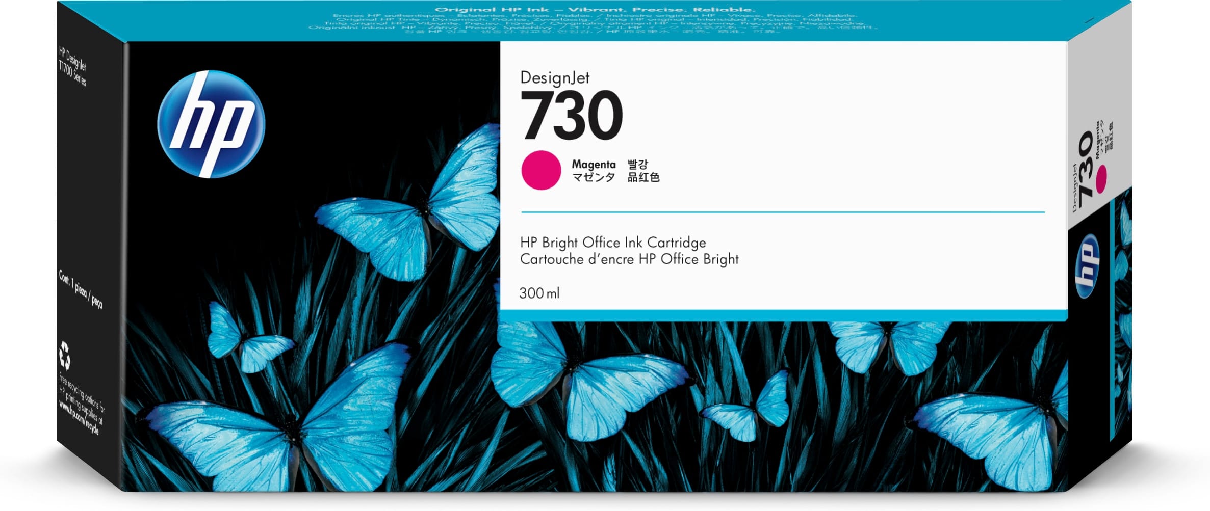 HP 730 300-ml Magenta DesignJet Ink Cartridge blækpatron 1 stk Original Højt (XL) udbytte
