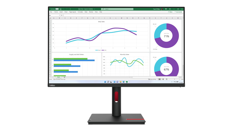 Lenovo ThinkVision T32h-30 LED display 80 cm (31.5") 2560 x 1440 pixel Quad HD Sort - Billede 3