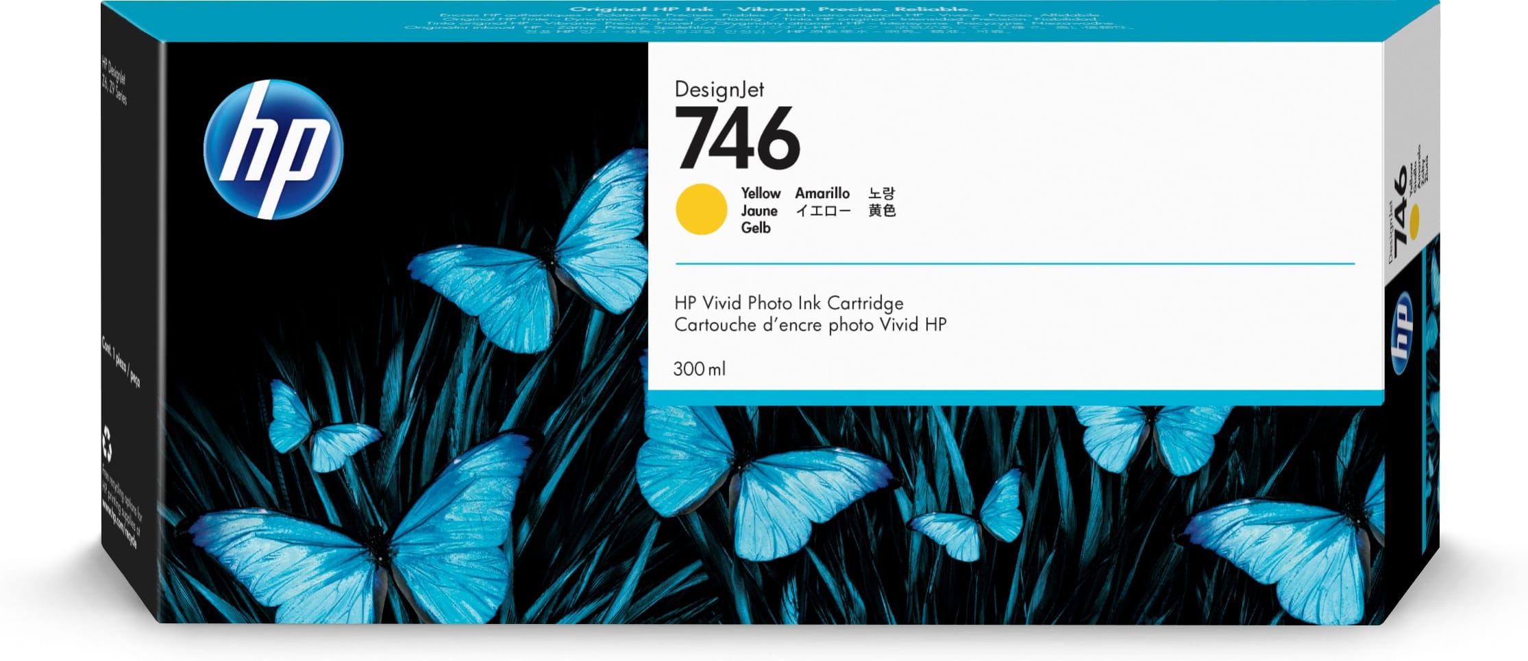 HP 746 300-ml Yellow DesignJet Ink Cartridge blækpatron 1 stk Original Standard udbytte Gul