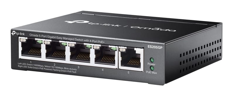 TP-Link Omada ES205G Administreret Gigabit Ethernet (10/100/1000) Strøm over Ethernet (PoE) Sort - Billede 3
