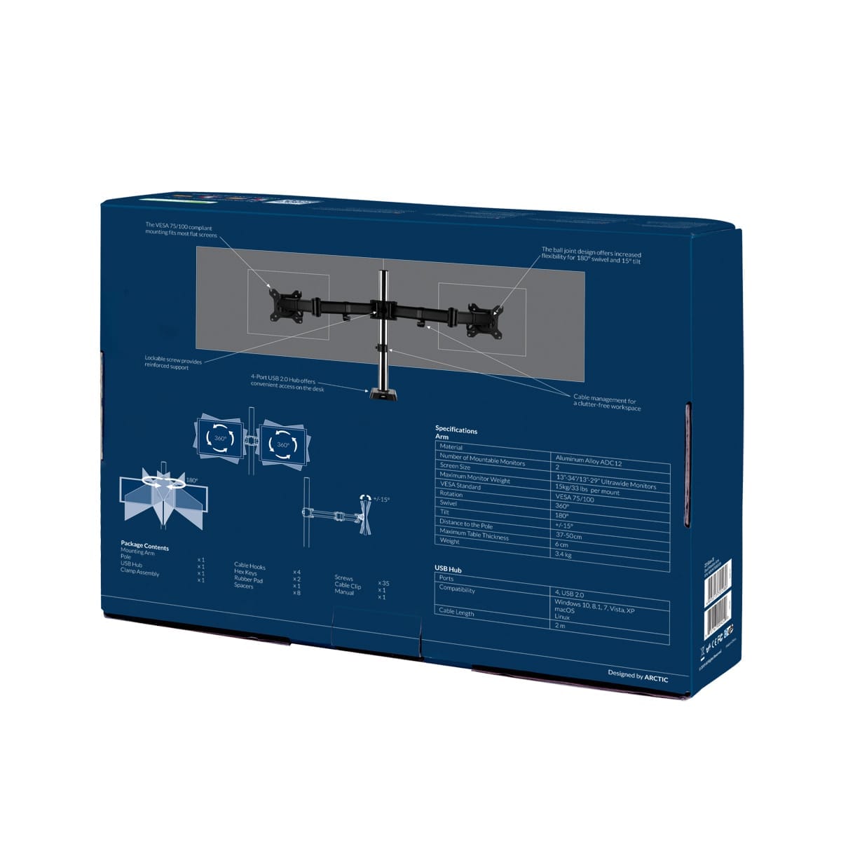 ARCTIC Z2 (Gen 3) 86,4 cm (34") Sort Skrivebord - Billede 12