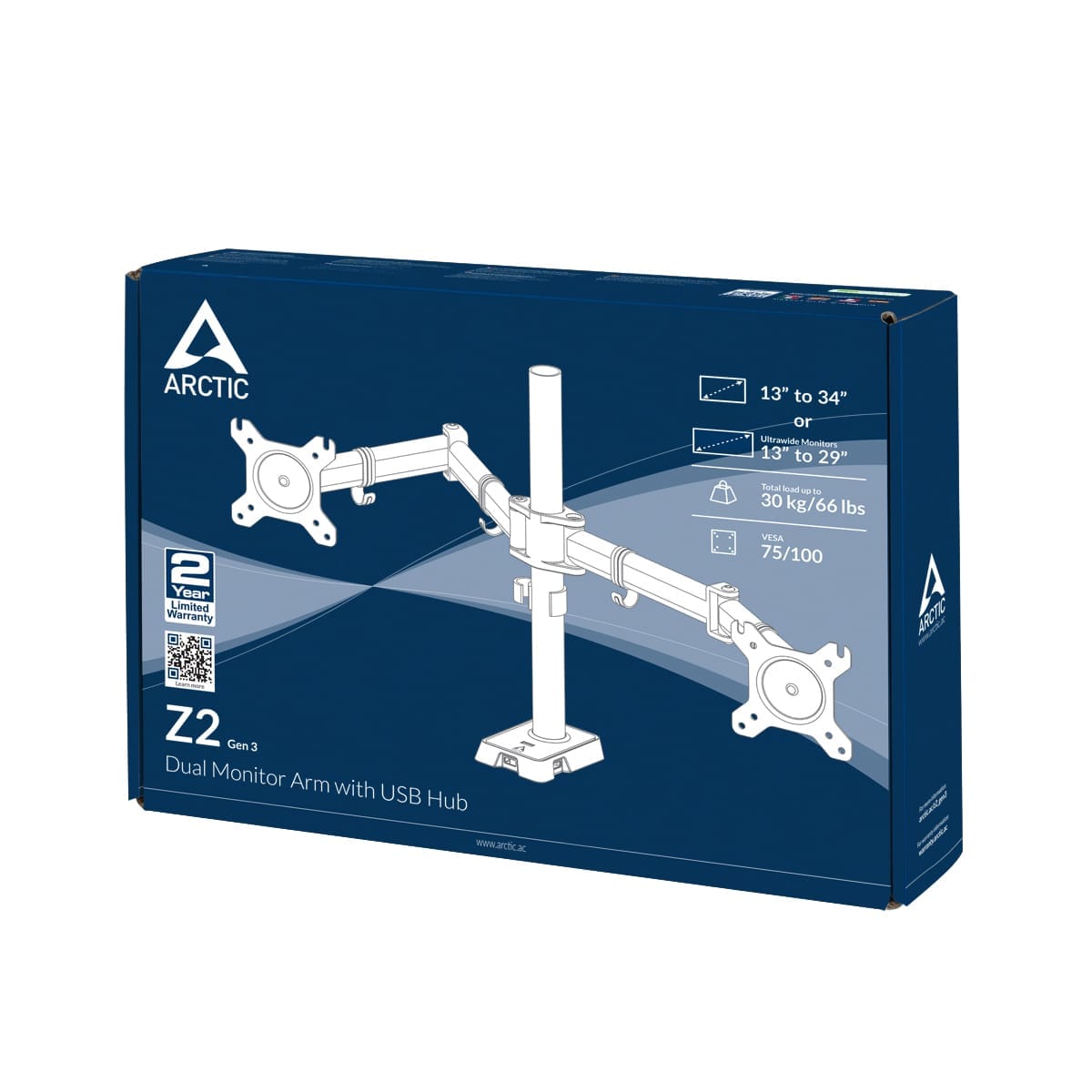 ARCTIC Z2 (Gen 3) 86,4 cm (34") Sort Skrivebord - Billede 11