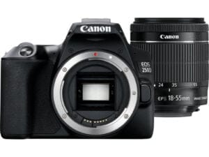 Canon EOS 250D + EF-S 18-55mm f/3.5-5.6 III SLR kamerasæt 24,1 MP CMOS 6000 x 4000 pixel Sort