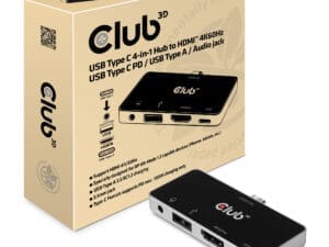 CLUB3D CSV-1591 dockingstation Docking USB 3.2 Gen 1 (3.1 Gen 1) Type-C Sort, Krom
