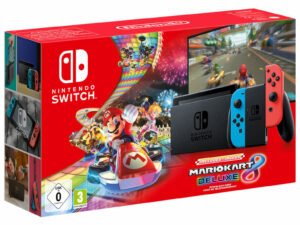 Nintendo Switch + Mario Kart 8 Deluxe bærbar spilkonsol 15,8 cm (6.2") 32 GB Berøringsskærm Wi-Fi Sort, Blå, Rød