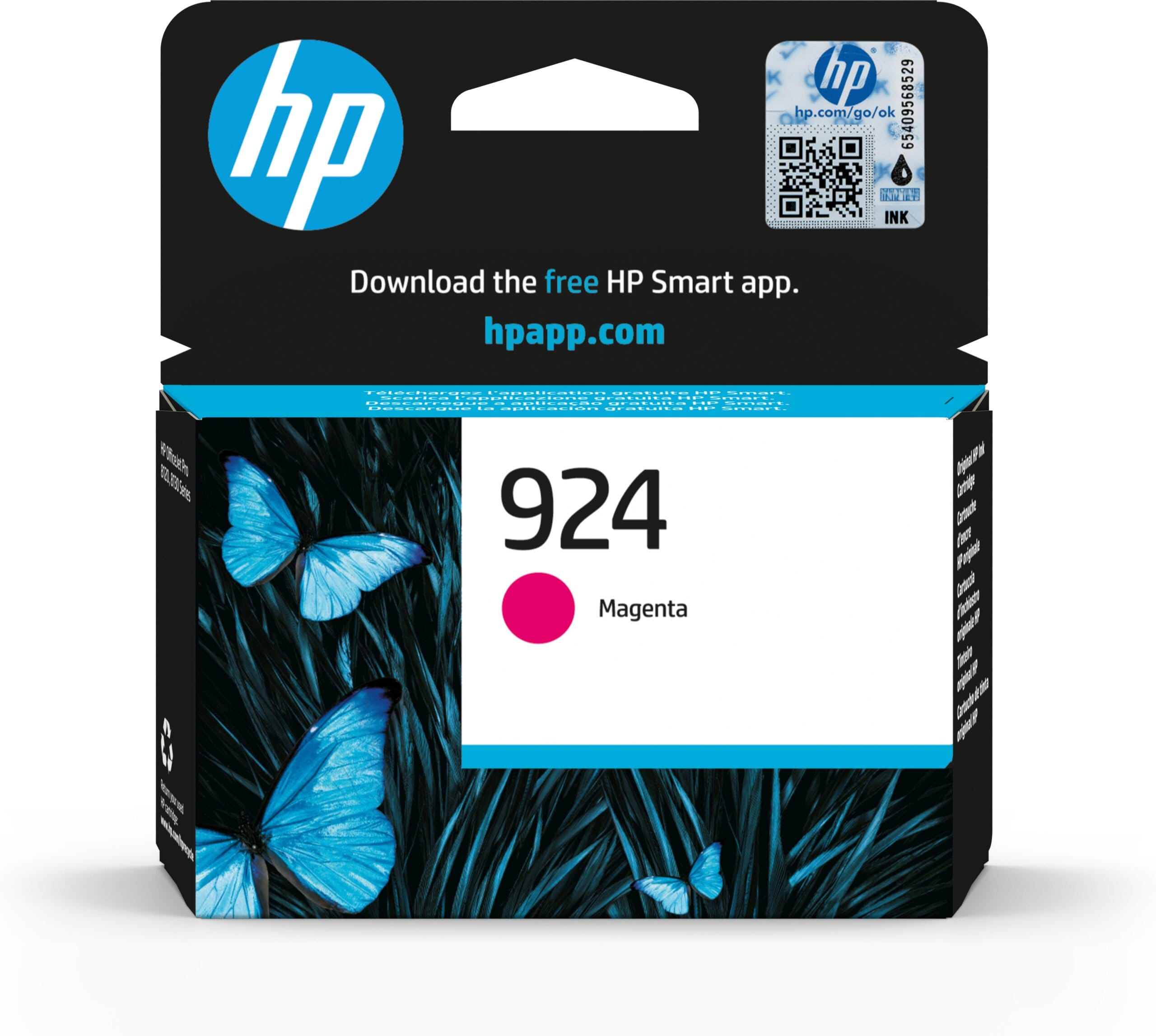 HP 924 Magenta Original Ink Cartridge blækpatron 1 stk Standard udbytte