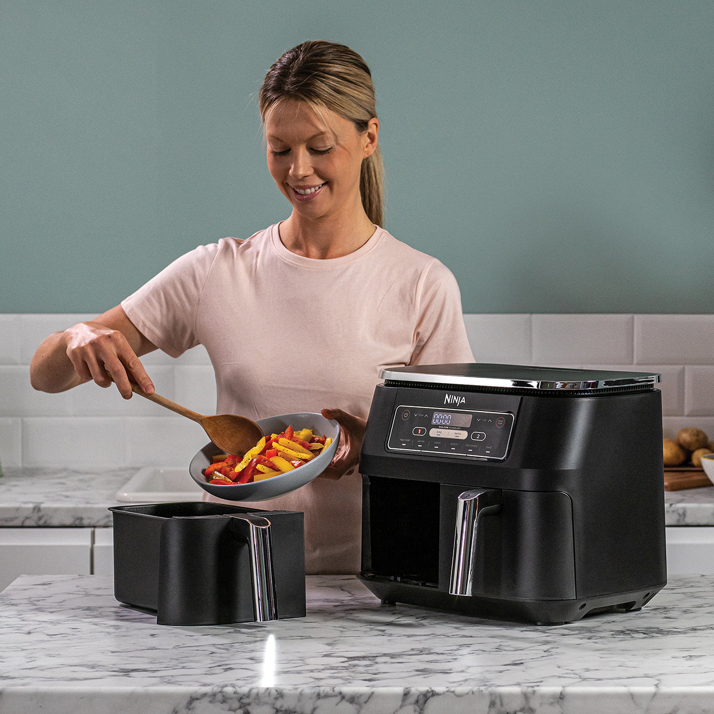 Ninja AF300 Dobbelt 7,6 L Enkeltstående 1690 W Varmluftsteger Sort - Billede 10