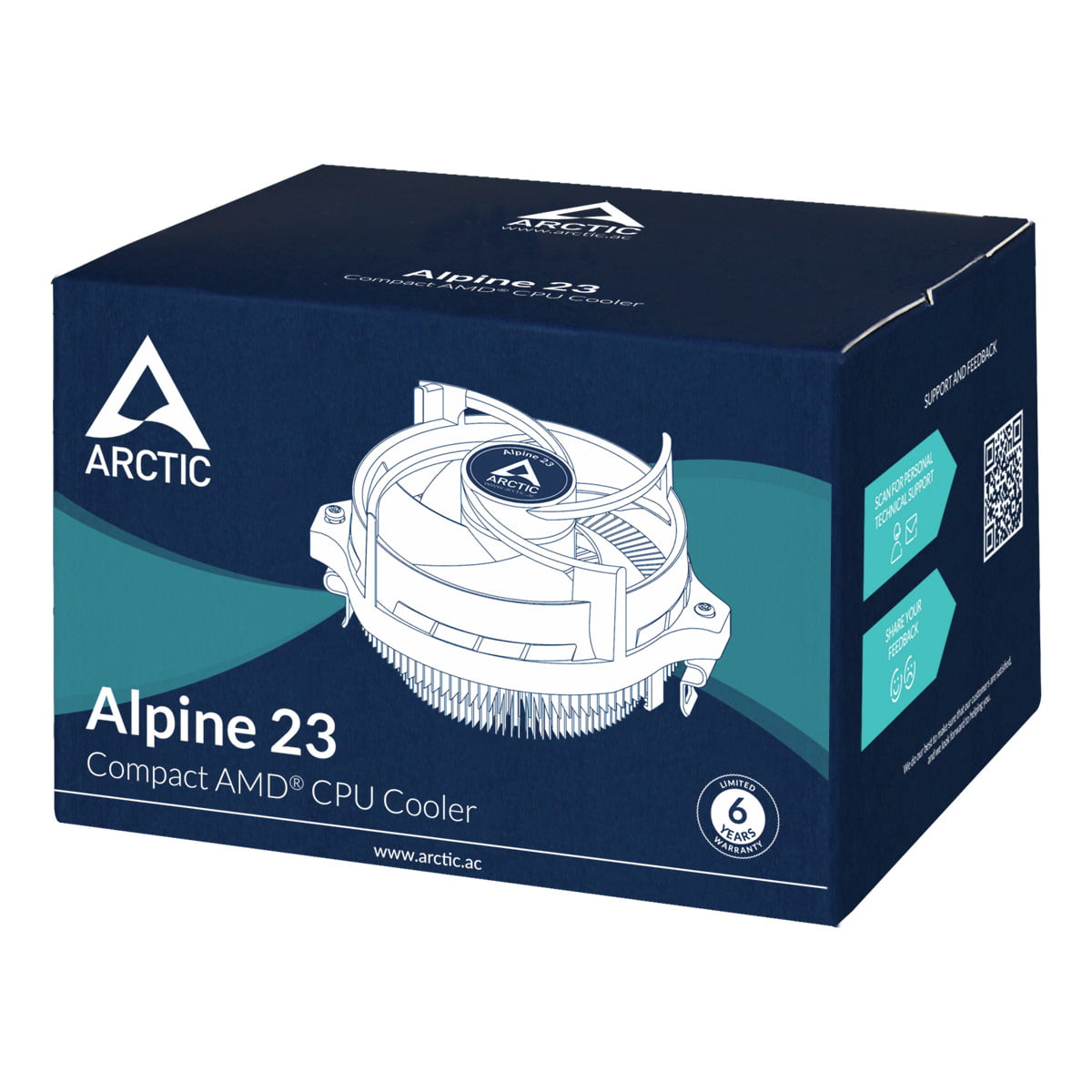 ARCTIC Alpine 23 - Compact AMD CPU-Cooler Processor Luftkøler 9 cm Aluminium, Sort 1 stk - Billede 7