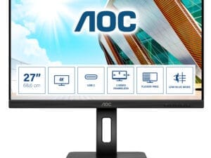 AOC U27P2CA computerskærm 68,6 cm (27") 3840 x 2160 pixel 4K Ultra HD LED Sort
