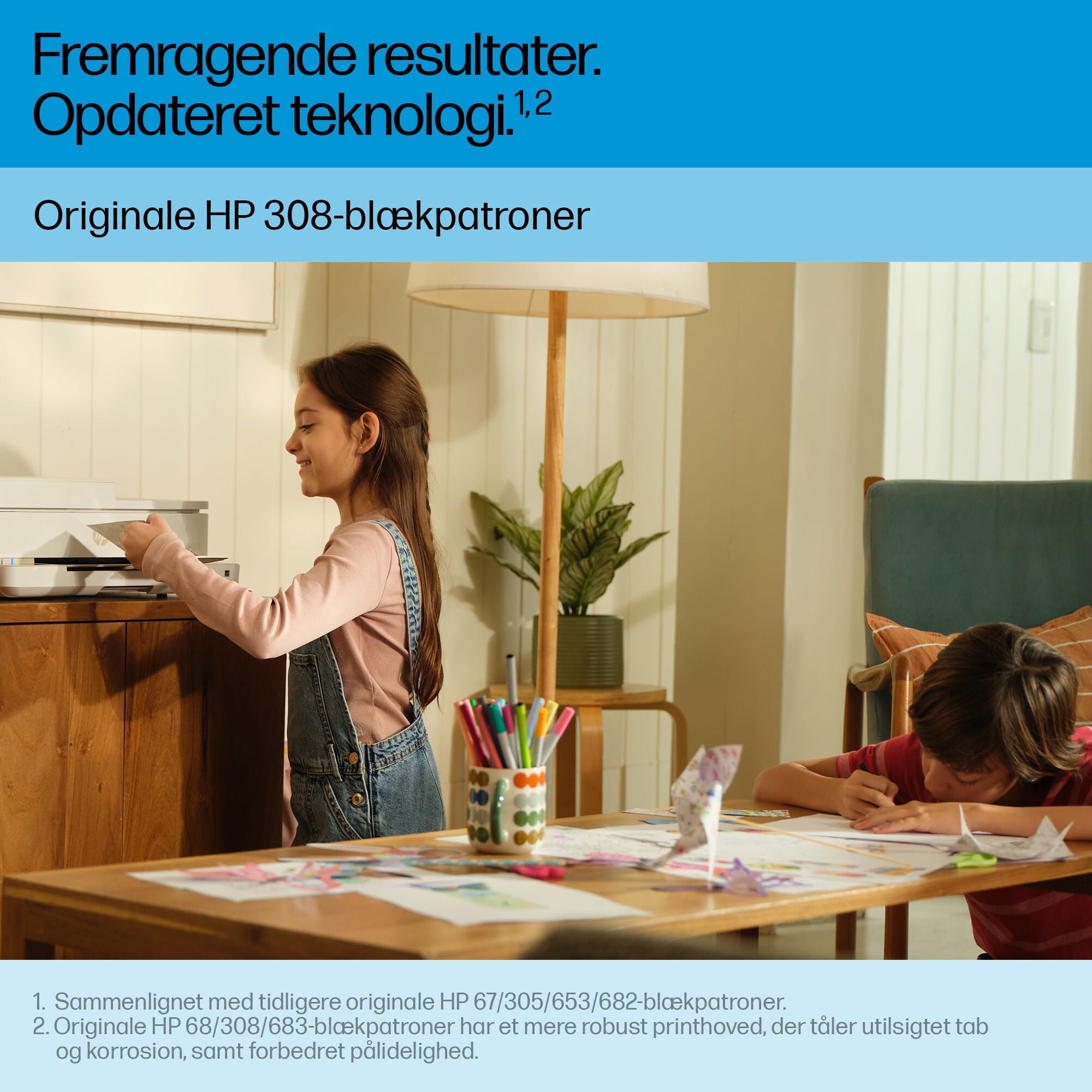 HP 308 2-Pack Black/Tri-color Original Ink Cartridge Combo blækpatron Standard udbytte Sort, Blå, Magenta, Gul - Billede 10