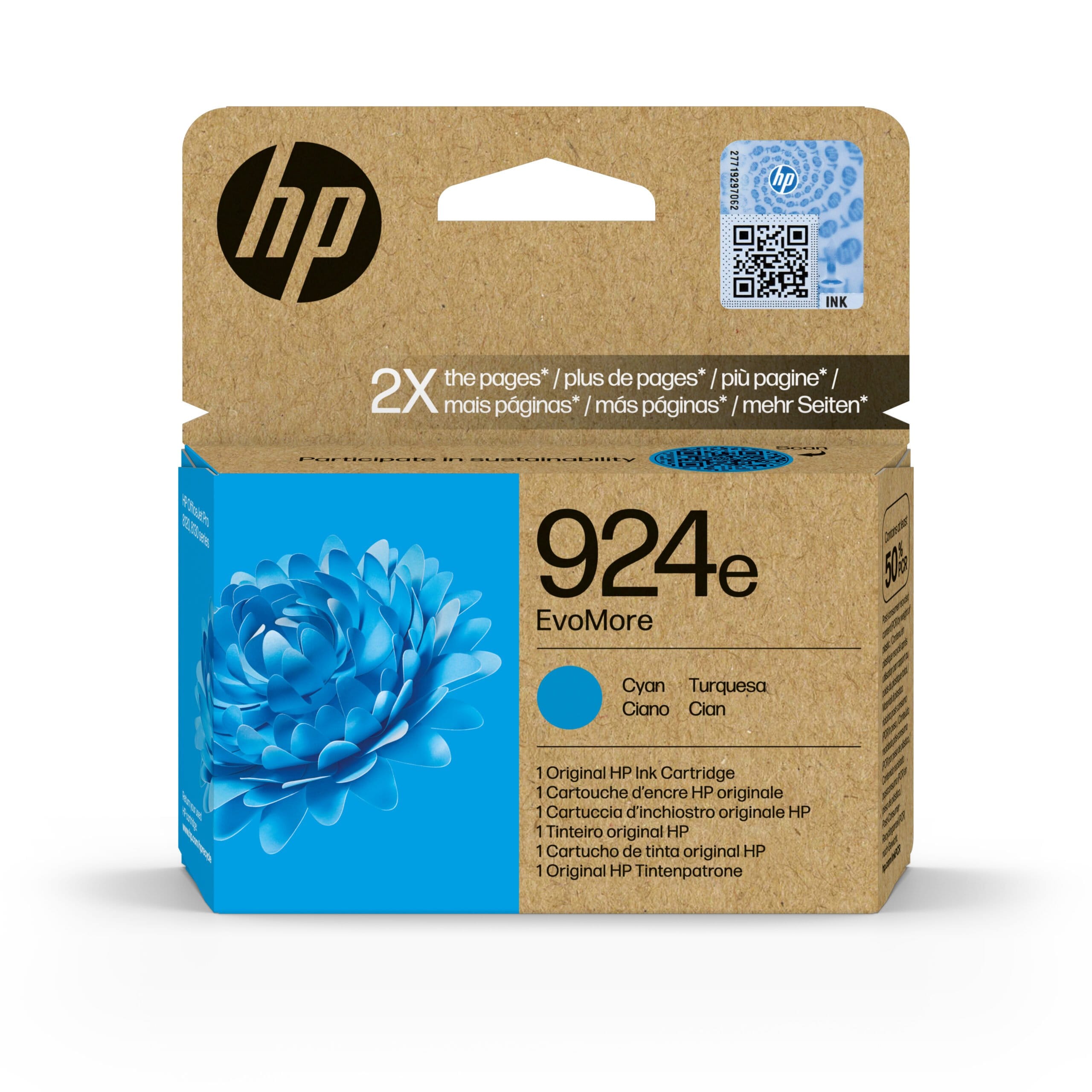 HP 924e EvoMore Cyan Original Ink Cartridge blækpatron 1 stk Blå - Billede 16
