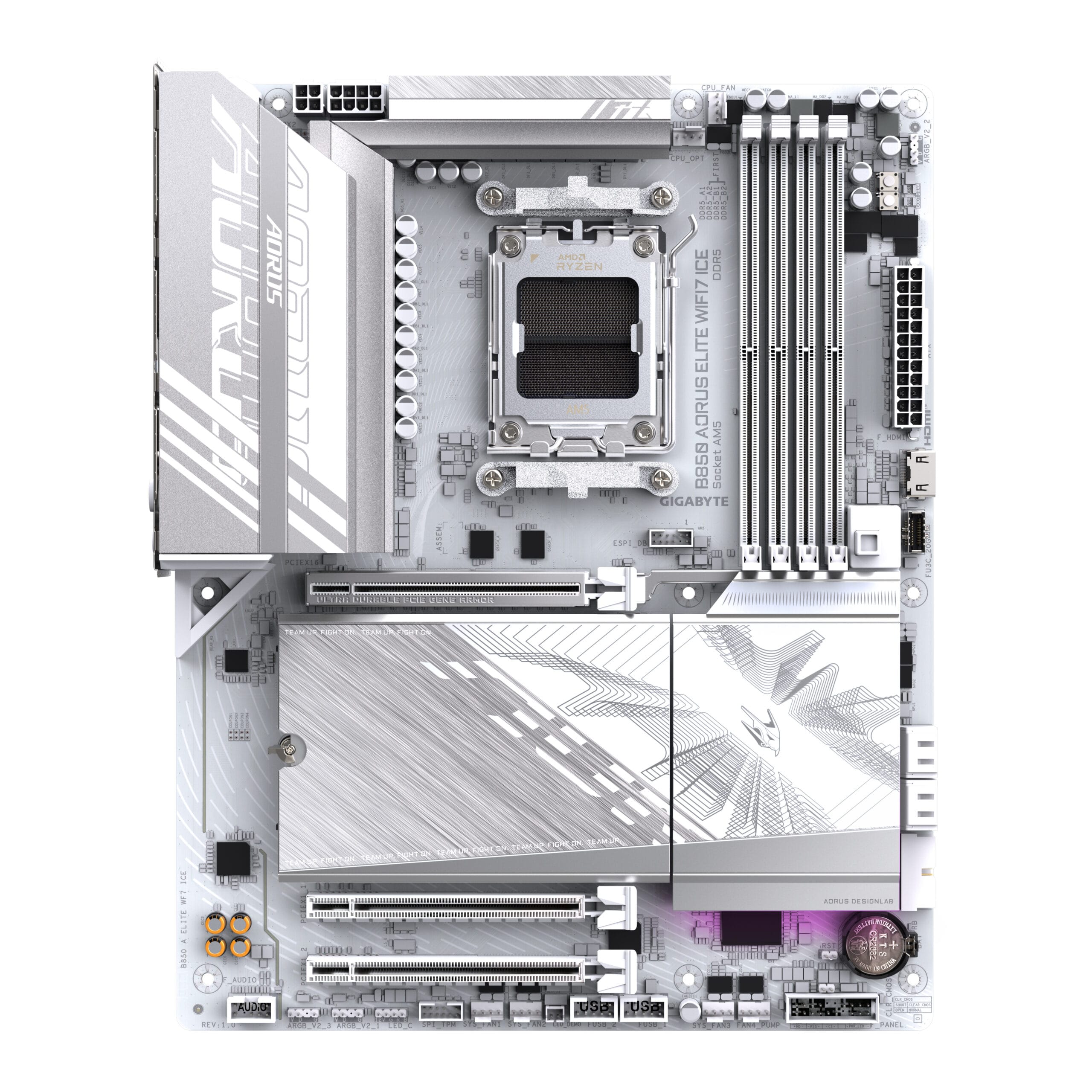 GIGABYTE B850 AORUS ELITE WIFI7 ICE AMD B850 Sokkel AM5 ATX - Billede 2