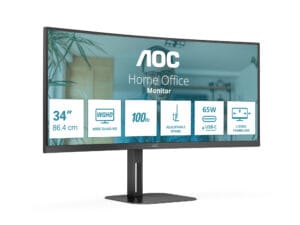 AOC V5 CU34V5C/BK/23 LED display 86,4 cm (34") 3440 x 1440 pixel Wide Quad HD Sort