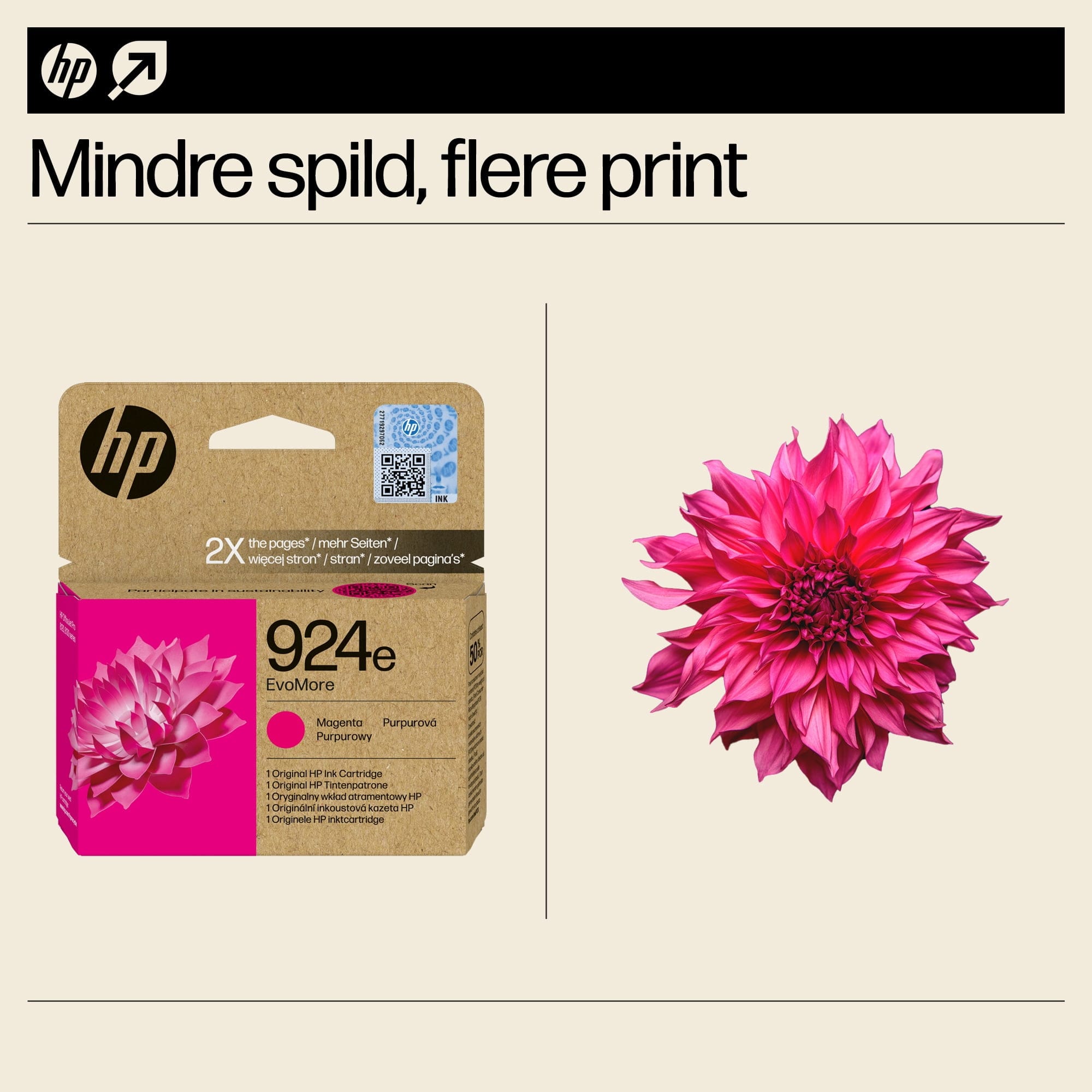 HP 924e EvoMore Magenta Original Ink Cartridge blækpatron 1 stk - Billede 8