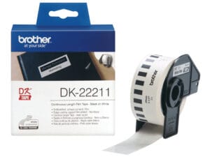 Brother DK-22211 etiketbånd Sort på hvid
