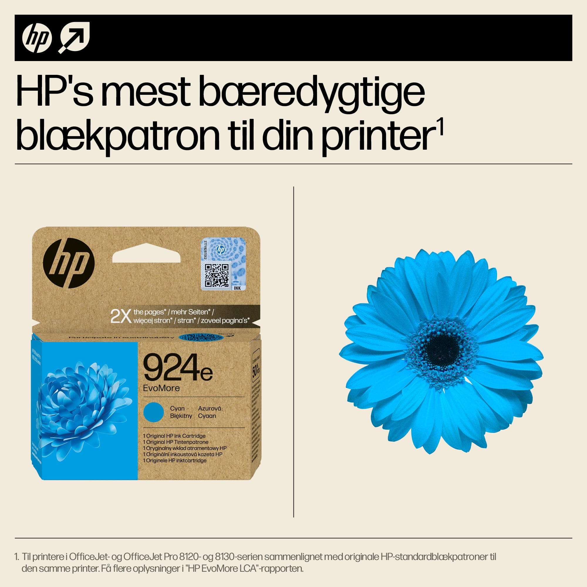 HP 924e EvoMore Cyan Original Ink Cartridge blækpatron 1 stk Blå - Billede 15