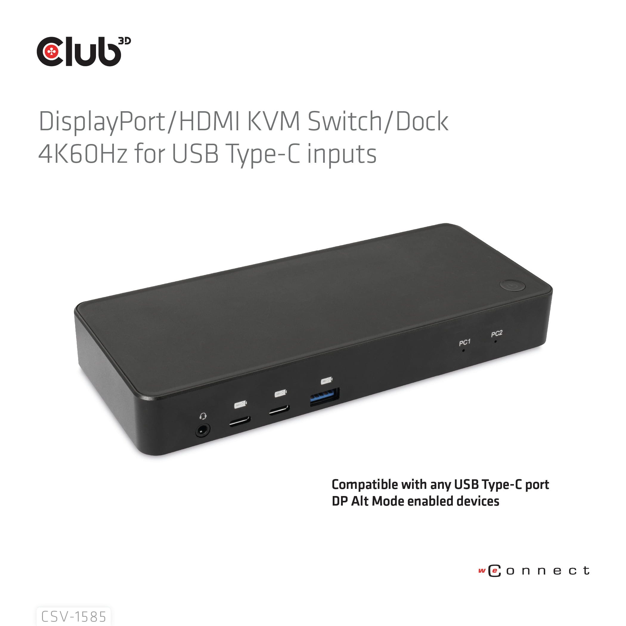CLUB3D CSV-1585 KVM Switch Sort - Billede 3